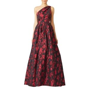 Slate and willow Red and Black one shoulder gown size 6